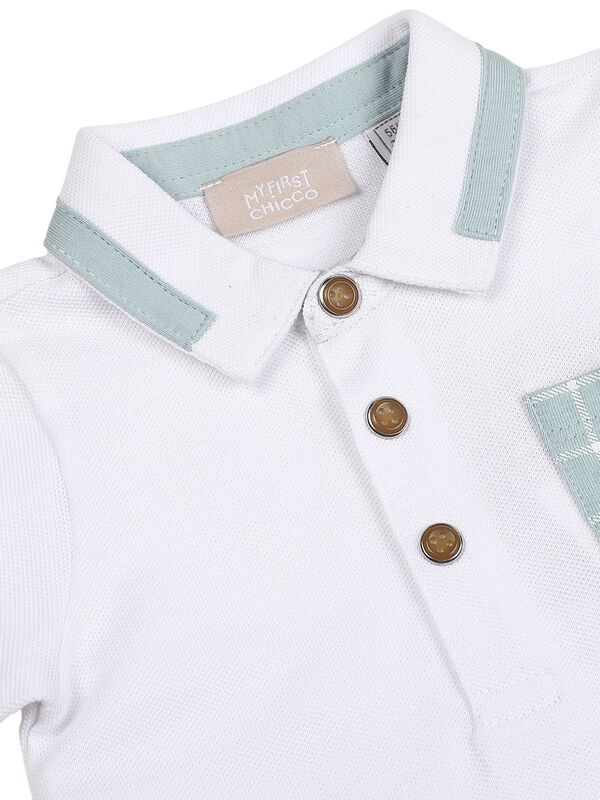 Boys White Short Sleeve Solid Polo image number 3